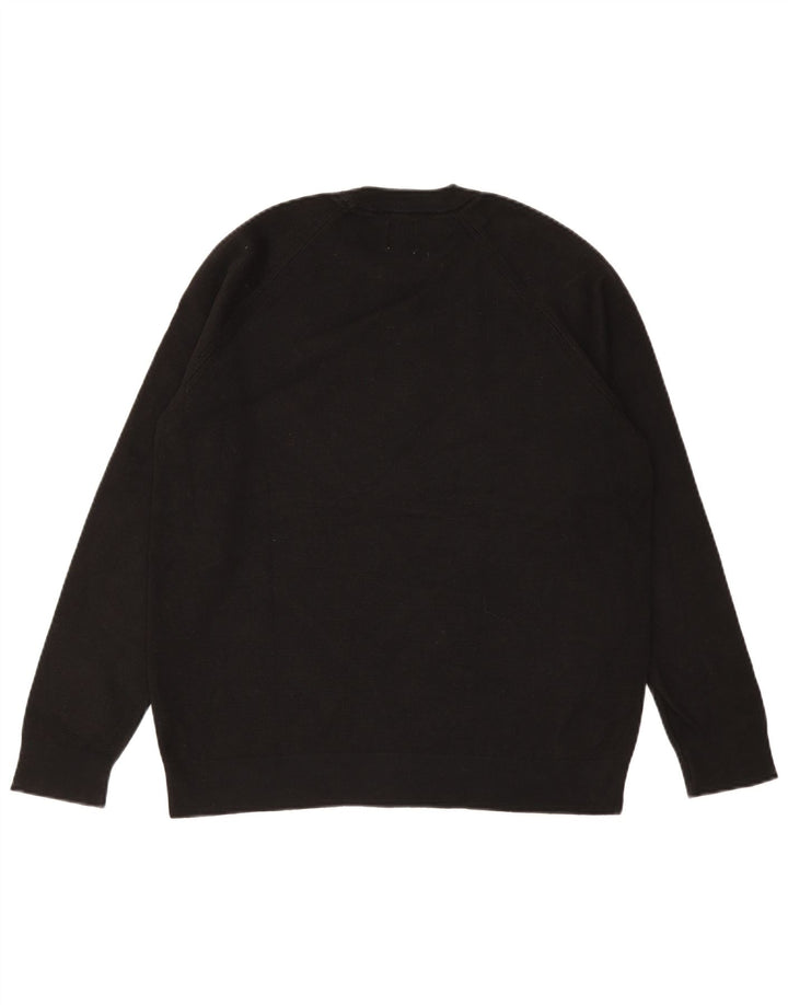 Pulover ZARA pentru bărbați, cu gât crew, bumbac mediu negru
