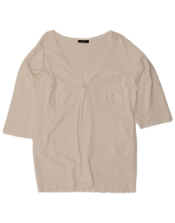 Pulover cardigan supradimensionat pentru femei Diesel cu mâneci 3/4 UK 10 Small White