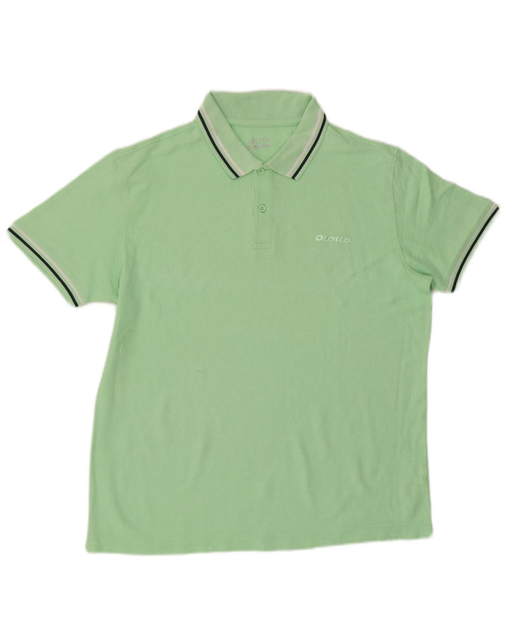 Tricou polo pentru bărbați Lotto, bumbac verde mare