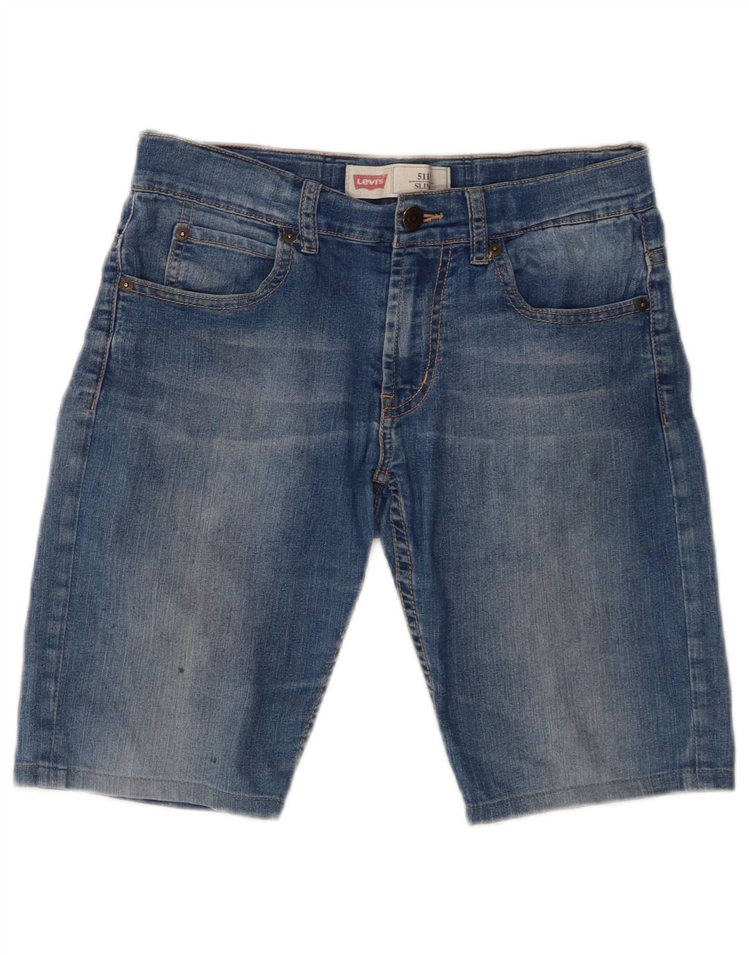 LEVI'S Womens 511 Slim Denim Shorts W28 Medium Blue Cotton