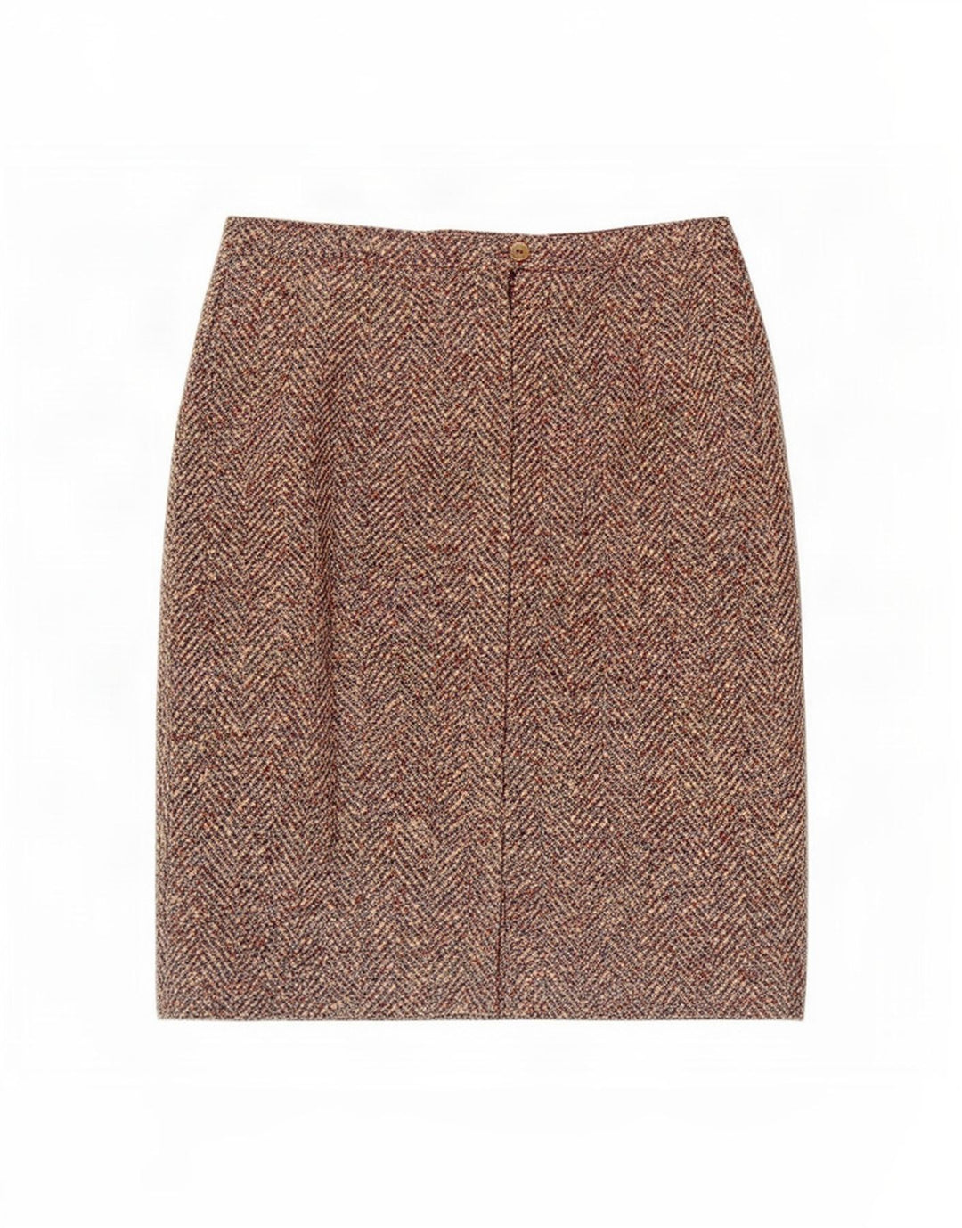 Fusta creion vintage pentru femei Medium W30 Brown Herringbone