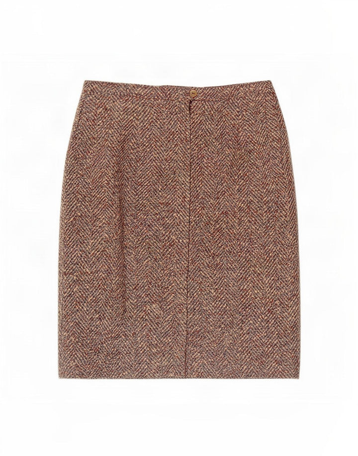 Fusta creion vintage pentru femei Medium W30 Brown Herringbone
