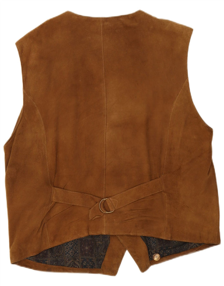 Vestă vintage pentru bărbați din piele intoarsa IT 56 XL din piele maro
