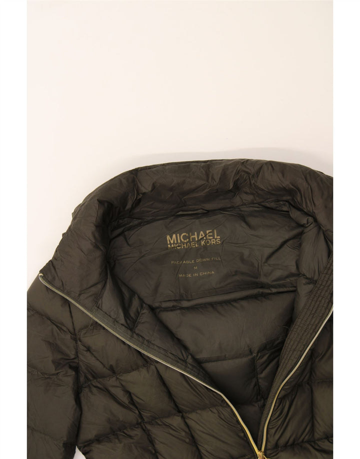 MICHAEL KORS Womens Hooded Padded Coat UK 14 Medium Green Nylon Vintage Michael Kors and Second-Hand Michael Kors from Messina Hembry 