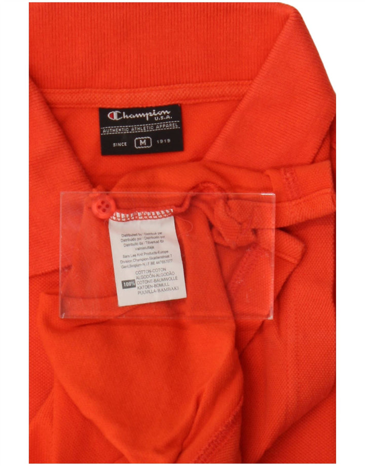 CHAMPION Mens Polo Shirt Medium Orange Cotton