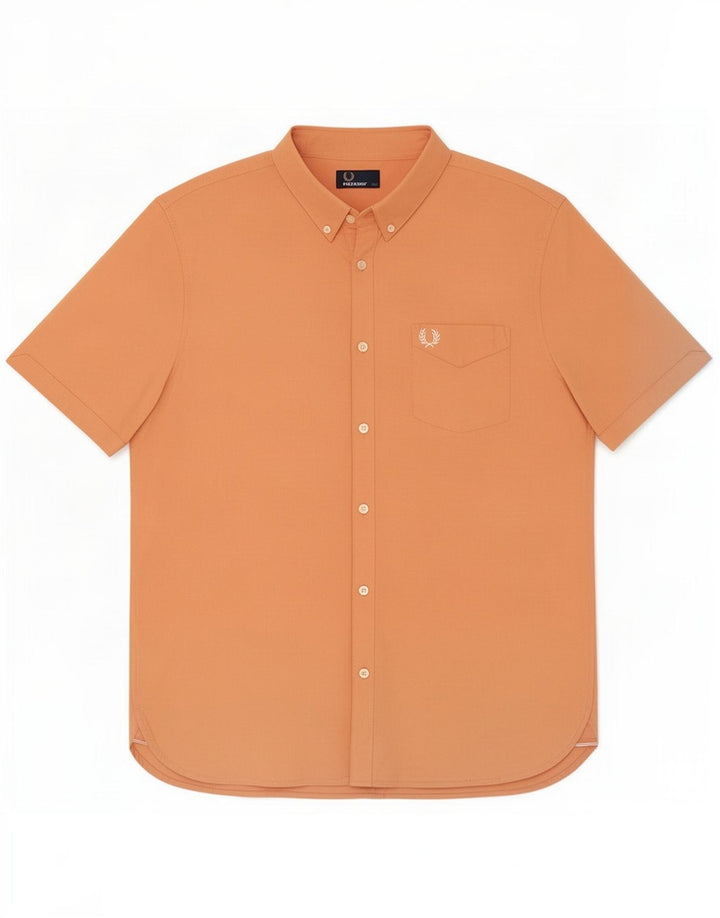 Cămașă cu mânecă scurtă pentru bărbați Fred Perry, bumbac mare portocaliu