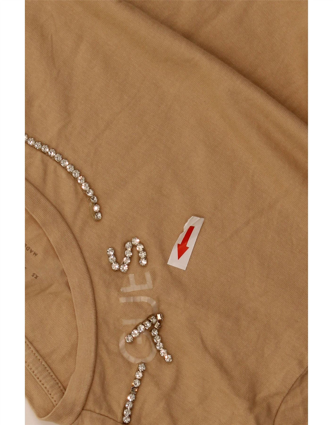 Tricou pentru femei Guess Top UK 12 Medium Beige Bumbac