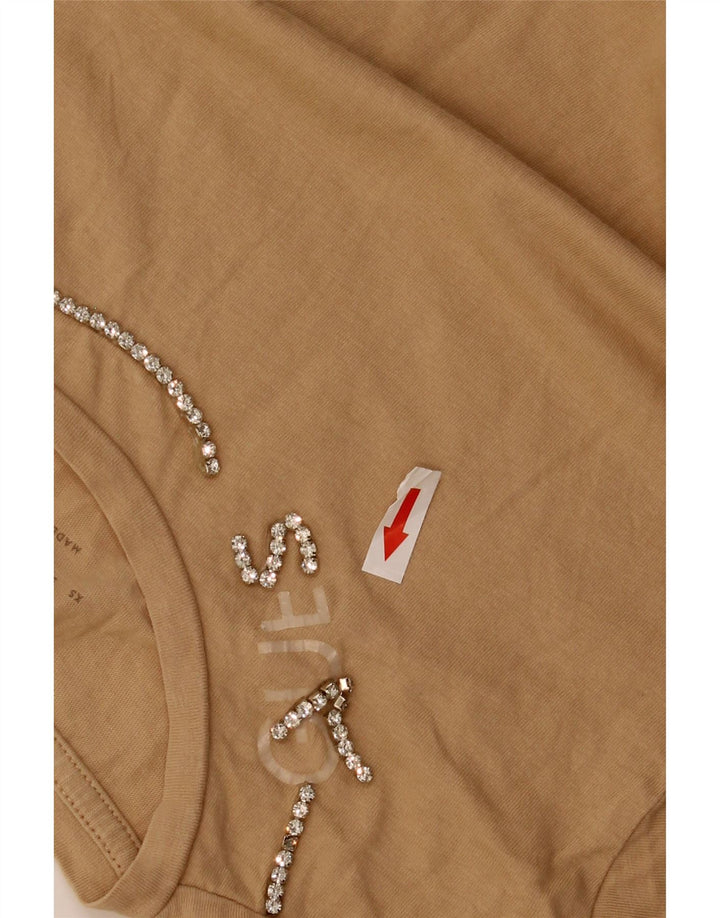 Tricou pentru femei Guess Top UK 12 Medium Beige Bumbac
