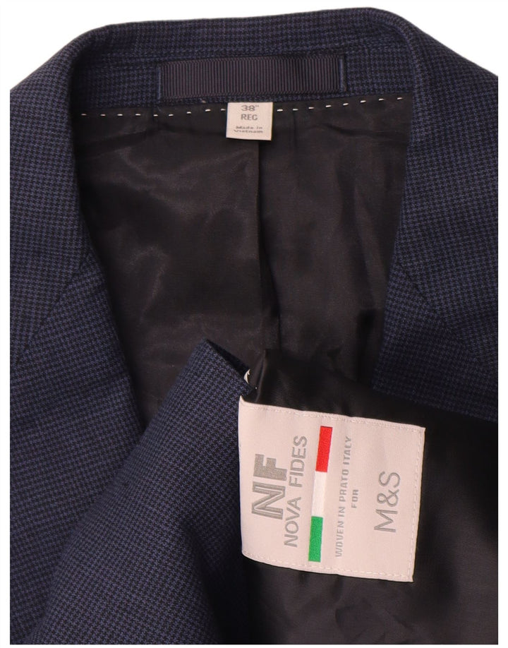 Sacou Marks & Spencer pentru bărbați, cu 2 nasturi, UK 38, picior de găină albastru mediu