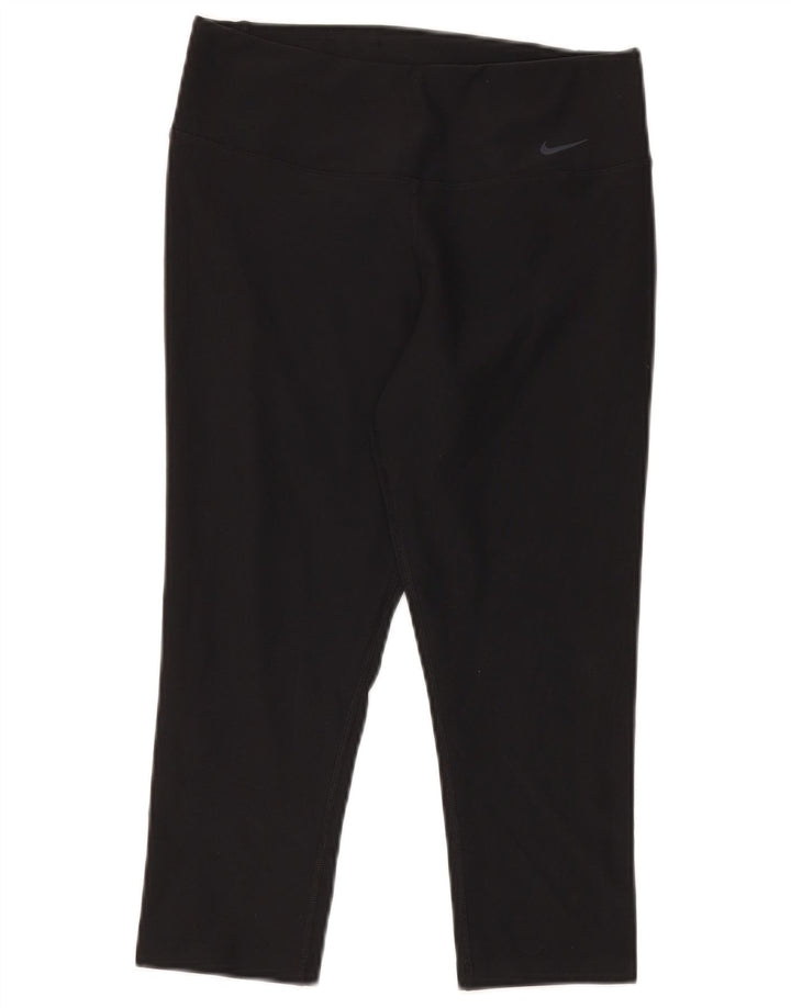 Leggings capri Nike Dri Fit pentru femei UK 10 Poliester negru mic
