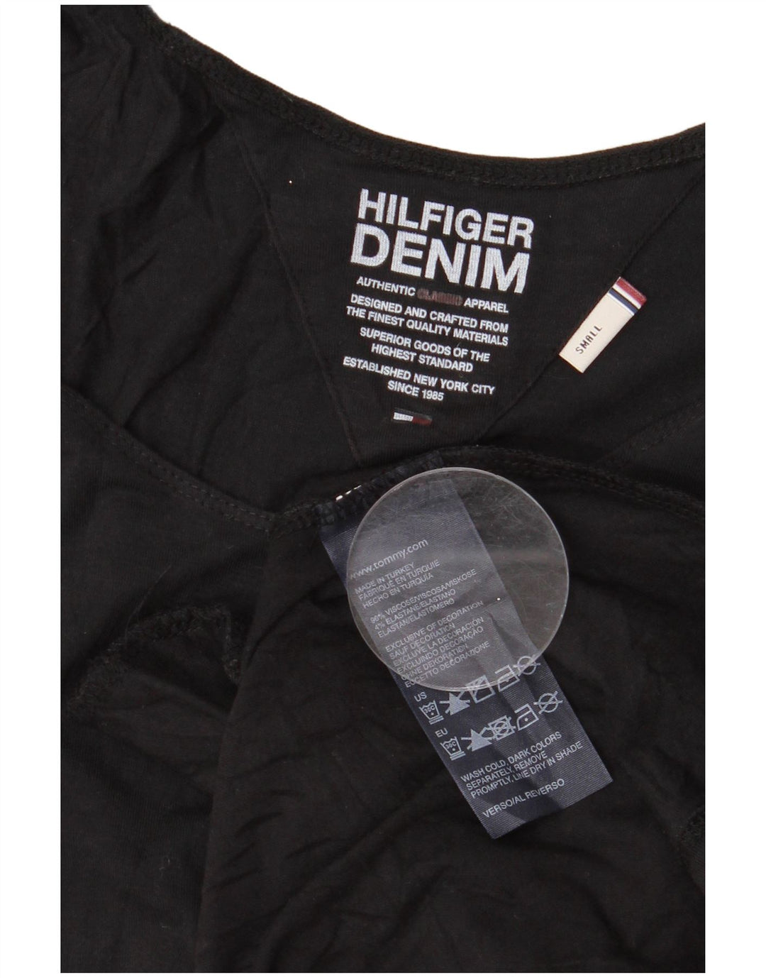 Rochie de bază fără mâneci Tommy Hilfiger pentru femei UK 10 Small Black Viscose