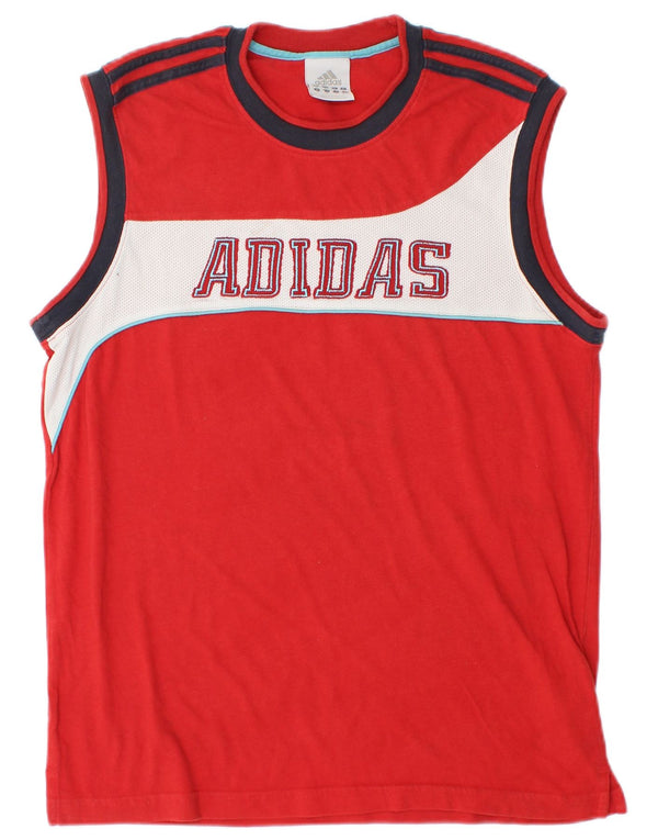 Vestă grafică Adidas pentru bărbați, bumbac mediu roșu