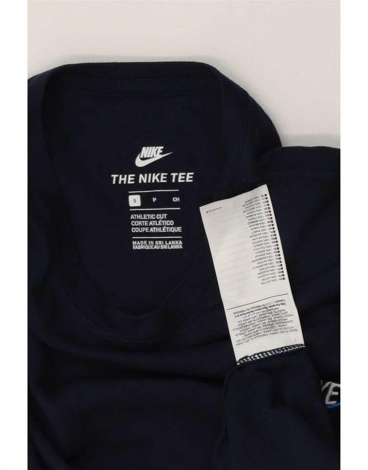 Tricou cu croi atletic Nike pentru bărbați Top mic din bumbac bleumarin