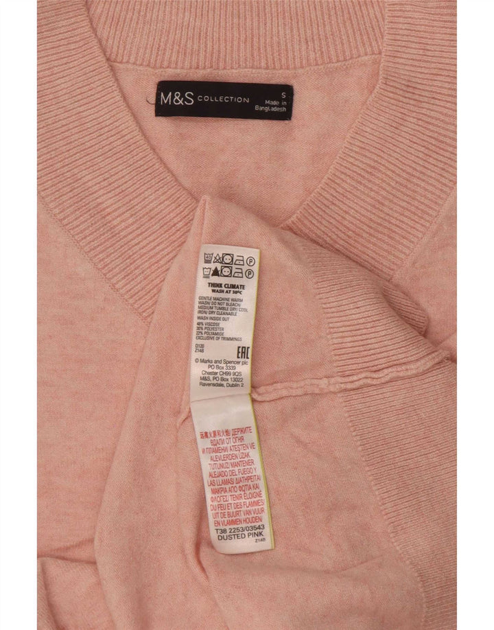 Marks & Spencer Pulover supradimensionat pentru femei cu decolteu în V UK 10 Mic roz