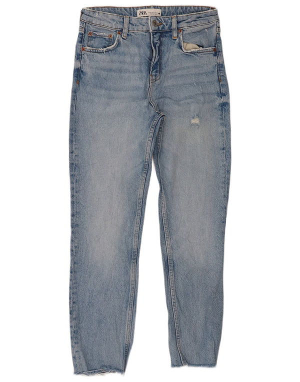 Blugi slim dama Zara EU 36 XS W26 L27 Albastru Bumbac