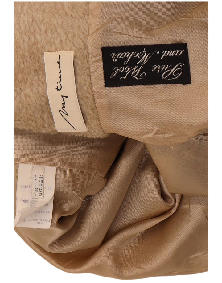Pardesiu supradimensionat Vintage pentru femei UK 12 Medium Beige Lână
