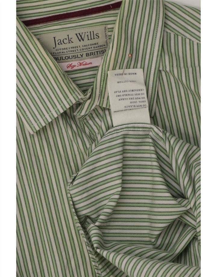 Cămașă Jack Wills pentru bărbați, bumbac cu dungi verzi medii