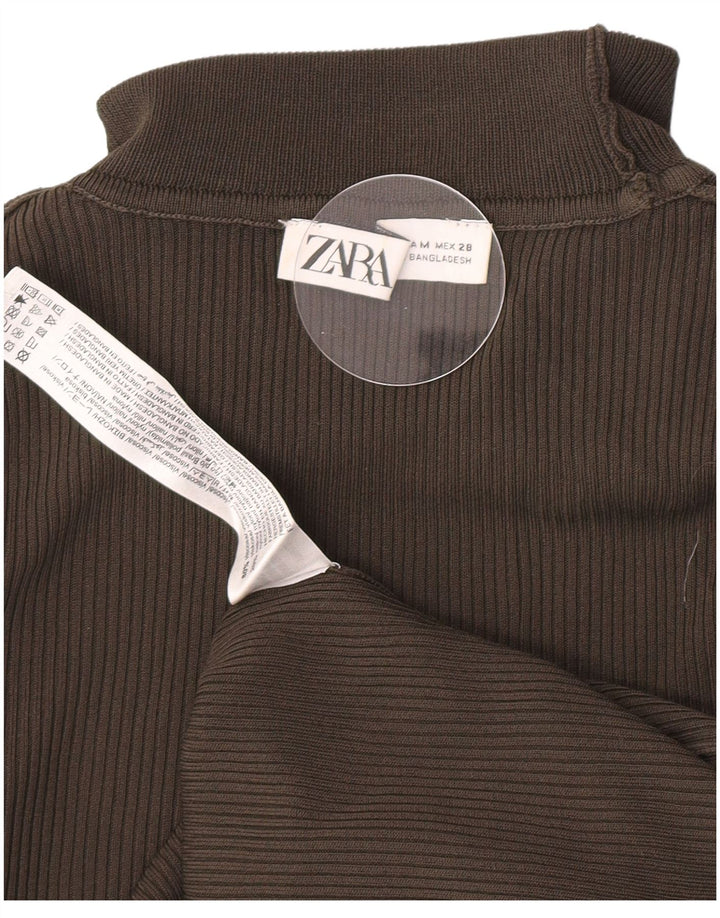 Pulover pentru femei cu gât rulat Zara UK 12, viscoză, gri mediu