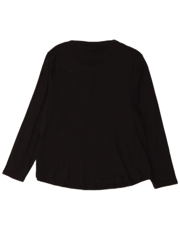 Marks & Spencer Top pentru femei cu mânecă lungă UK 22 3XL bumbac negru