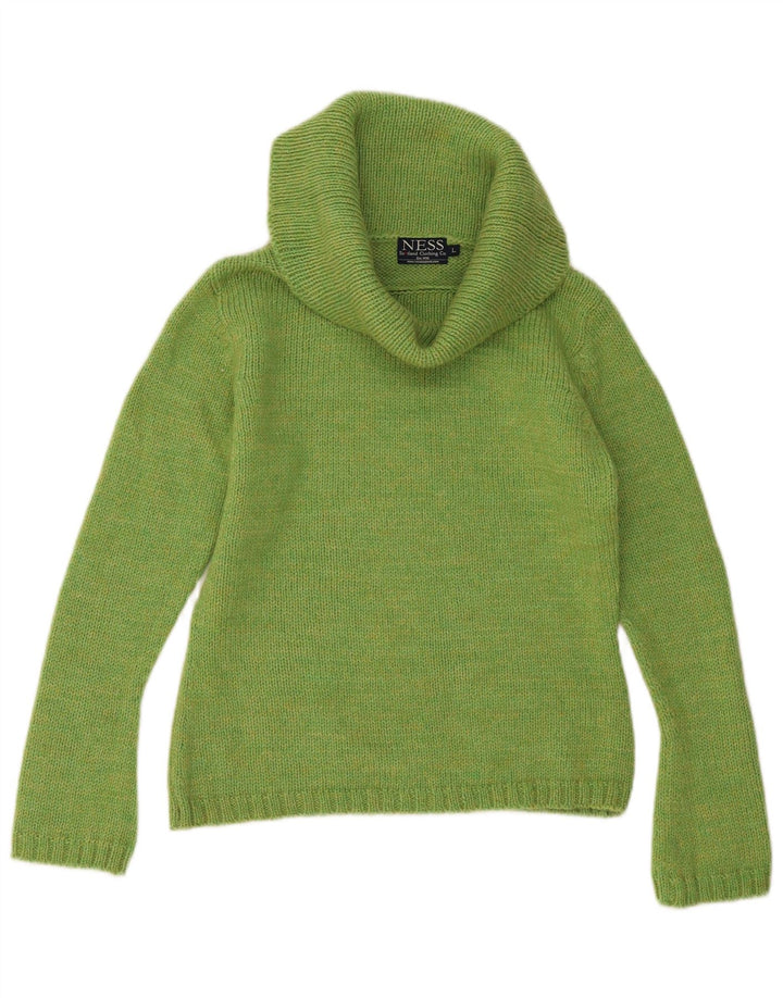 Pulover Ness pentru femei cu gât rulat, UK 14, lână verde mare