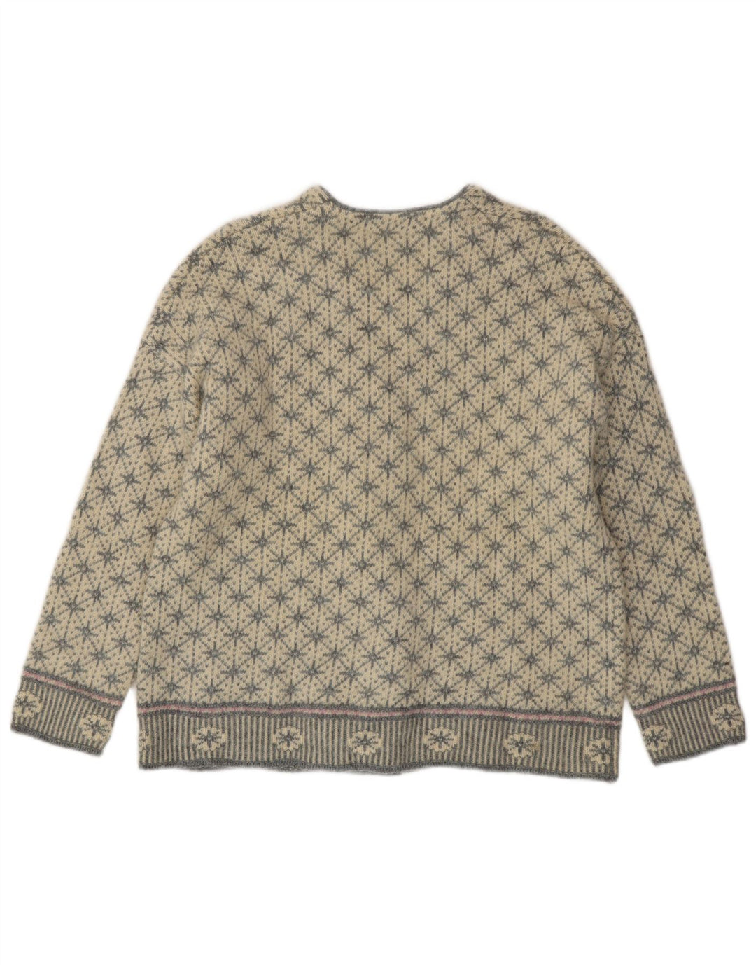 Pulover cardigan supradimensionat pentru femei BENETTON UK 10 Small Gri Fair Isle