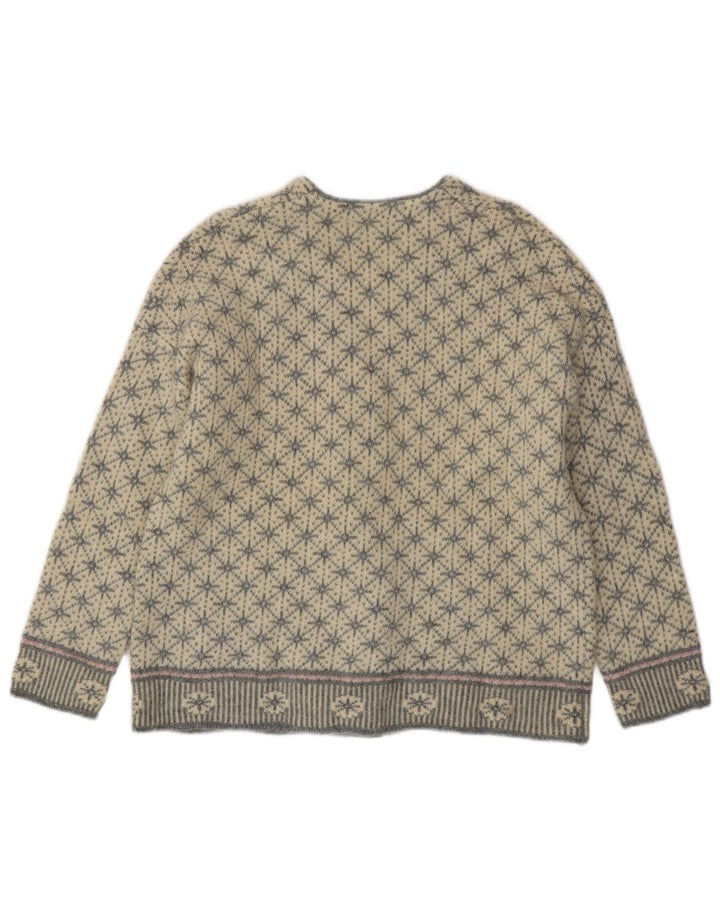 Pulover cardigan supradimensionat pentru femei BENETTON UK 10 Small Gri Fair Isle