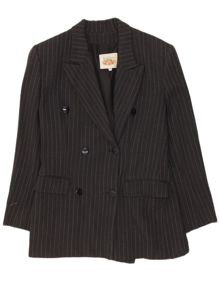 Jachetă pentru femei Andrea's la dublu piept IT 44 Medium Black Pinstripe
