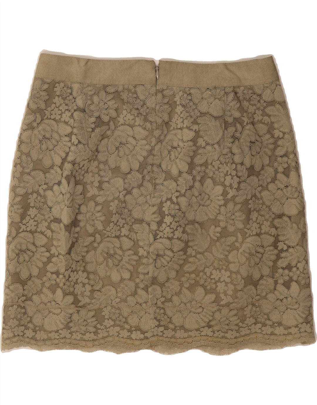 J. CREW Womens Lace Mini Skirt US 4 Small W30 Green Floral Polyester Vintage J. Crew and Second-Hand J. Crew from Messina Hembry 
