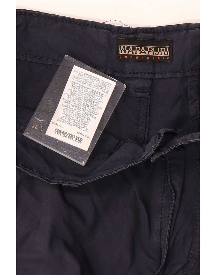 Pantaloni scurți cargo Napapijri pentru bărbați W33, bumbac albastru bleumarin mediu