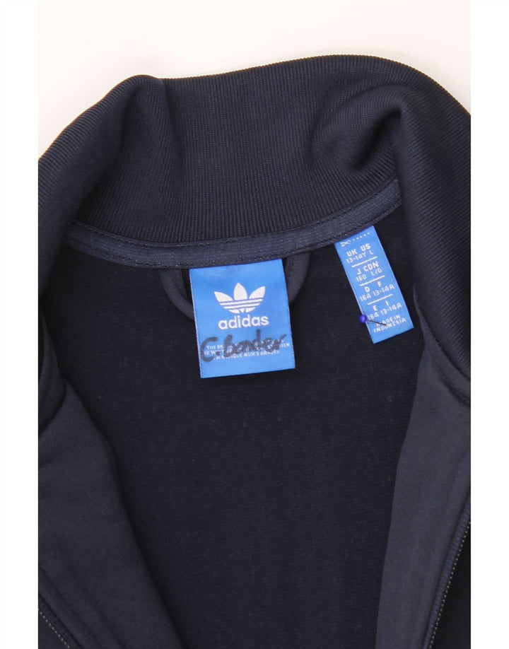 Jachetă de trening pentru băieți ADIDAS 13-14 ani, albastru bleumarin, color block