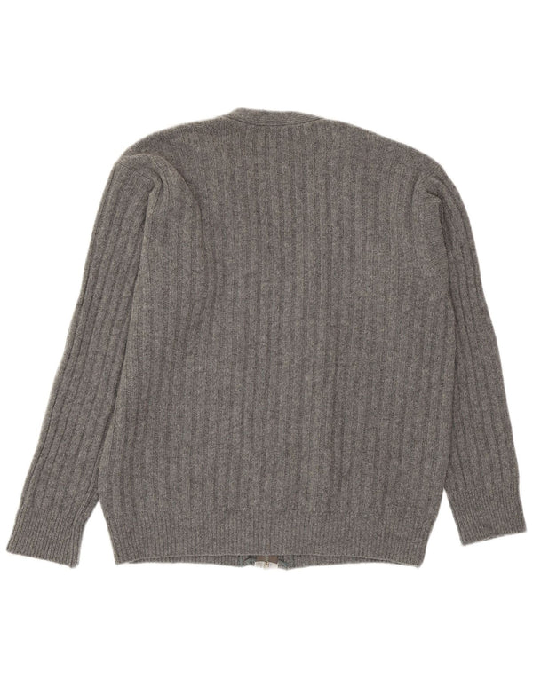 Pulover cardigan pentru bărbați Sisley, lână mare, gri