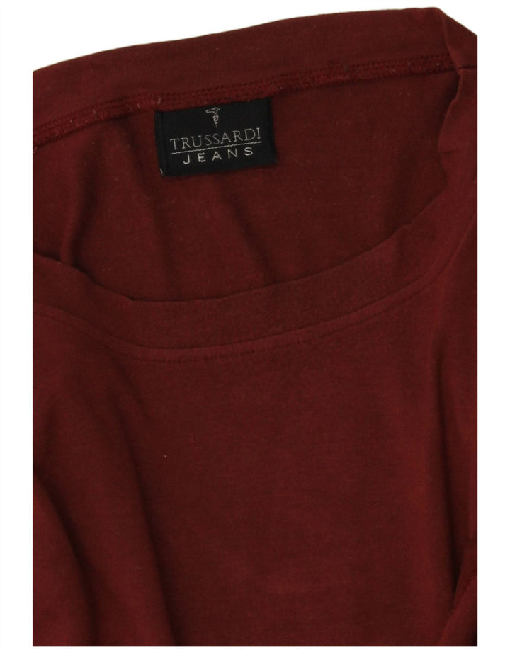 Trussardi Jeans Top pentru bărbați cu mânecă lungă, mare, roșu, viscoză