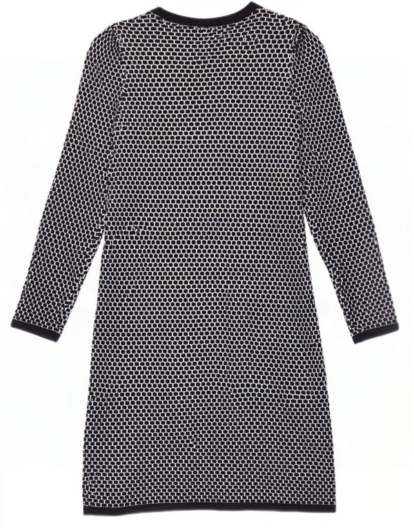 Rochie Cos cu mânecă lungă pentru femei UK 6 XS Bumbac geometric albastru bleumarin