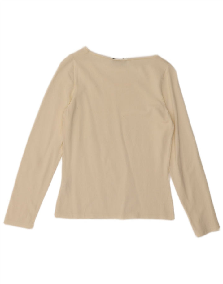 Luisa Spagnoli Top pentru femei cu mânecă lungă UK 14 Medium Off White Viscose