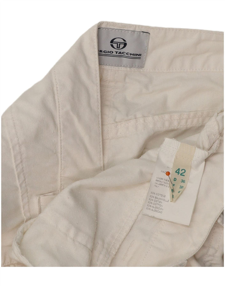 SERGIO TACCHINI Pantaloni casual bootcut pentru femei IT 42 Medium W32 L32 Alb