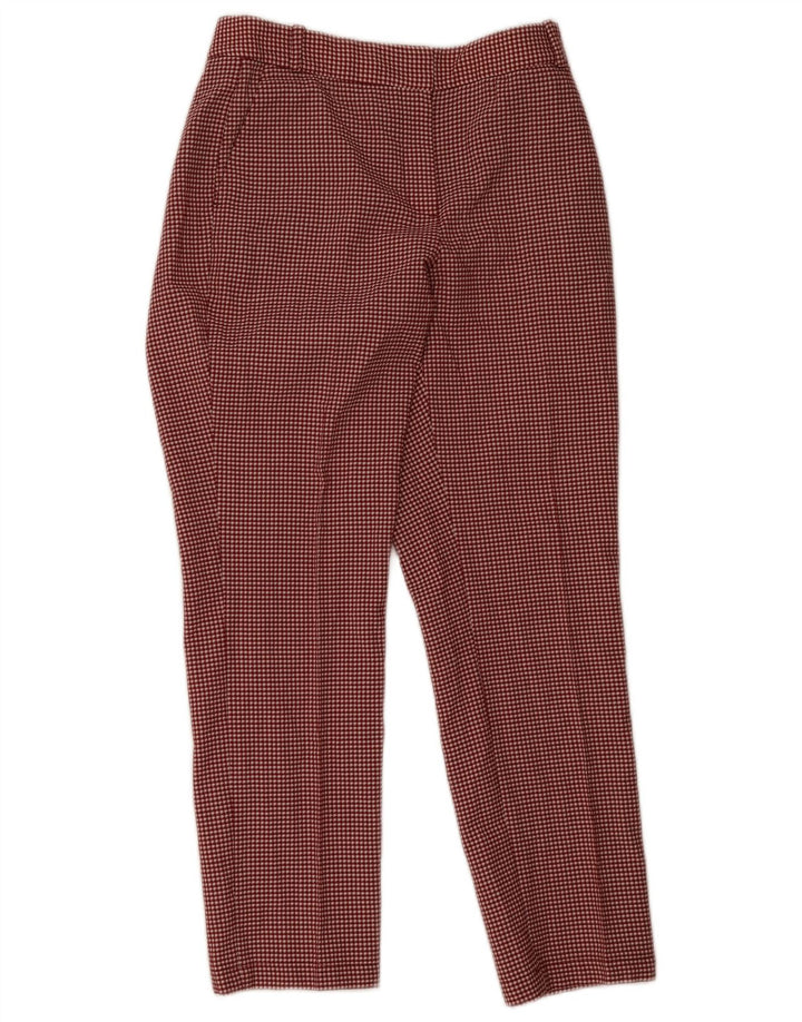 Pantaloni chino Massimo Dutti pentru femei EU 38 Small W28 L28 Red Houndstooth
