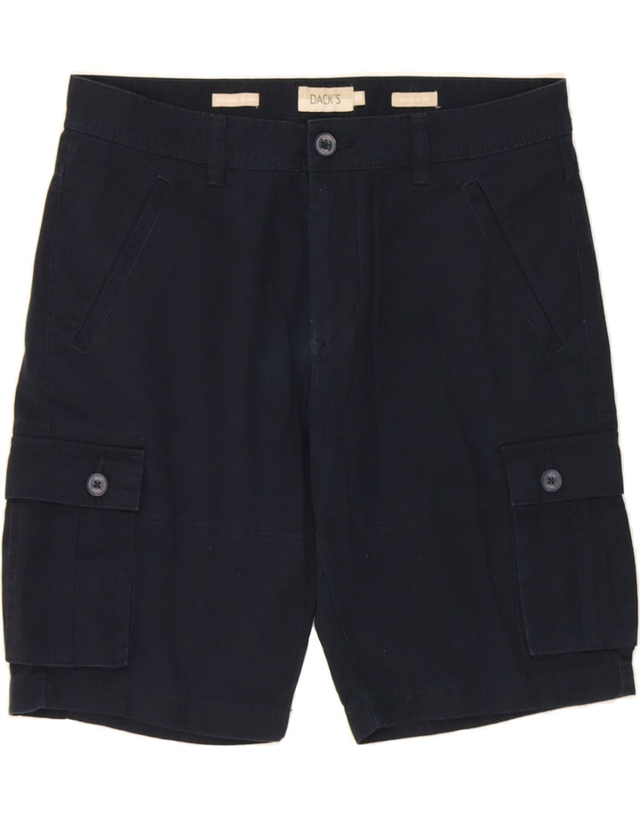 DACK'S Mens Regular Fit Cargo Shorts IT 48 Medium W34  Navy Blue Cotton Vintage Dack's and Second-Hand Dack's from Messina Hembry 