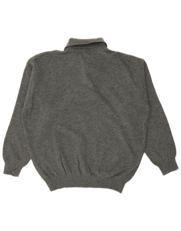 Pulover Benetton pentru bărbați, cu gât polo, lână virgină mică, verde