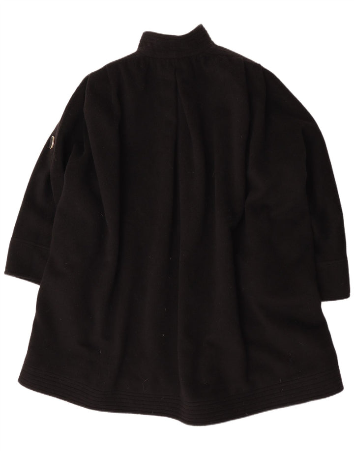 Palton supradimensionat Vintage pentru femei UK 18 XL Lână de alpaca neagră