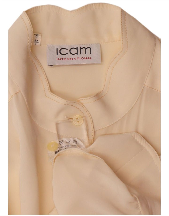 ICAM Womens Loose Fit Shirt Blouse IT 44 Medium Off White Polyester