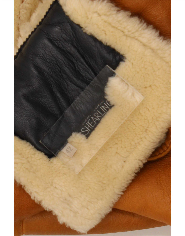 Jachetă din shearling supradimensionată pentru femei Vintage IT 42 maro mediu