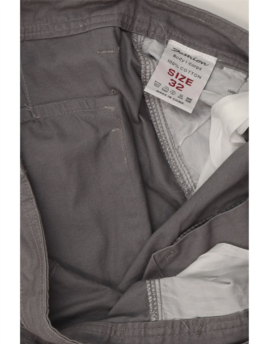 Pantaloni scurți cargo pentru bărbați Vogue W32, bumbac gri mediu