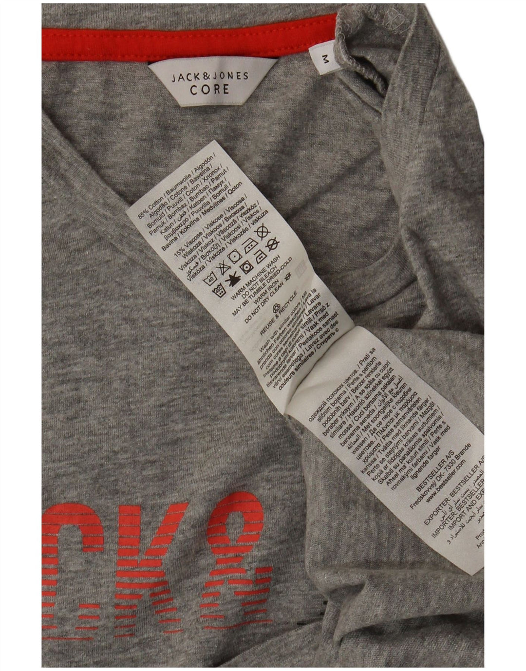 Tricou Jack & Jones Core Graphic pentru bărbați Top din bumbac gri mediu