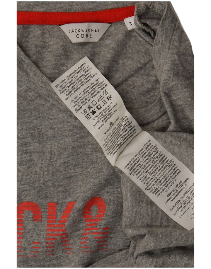 Tricou Jack & Jones Core Graphic pentru bărbați Top din bumbac gri mediu