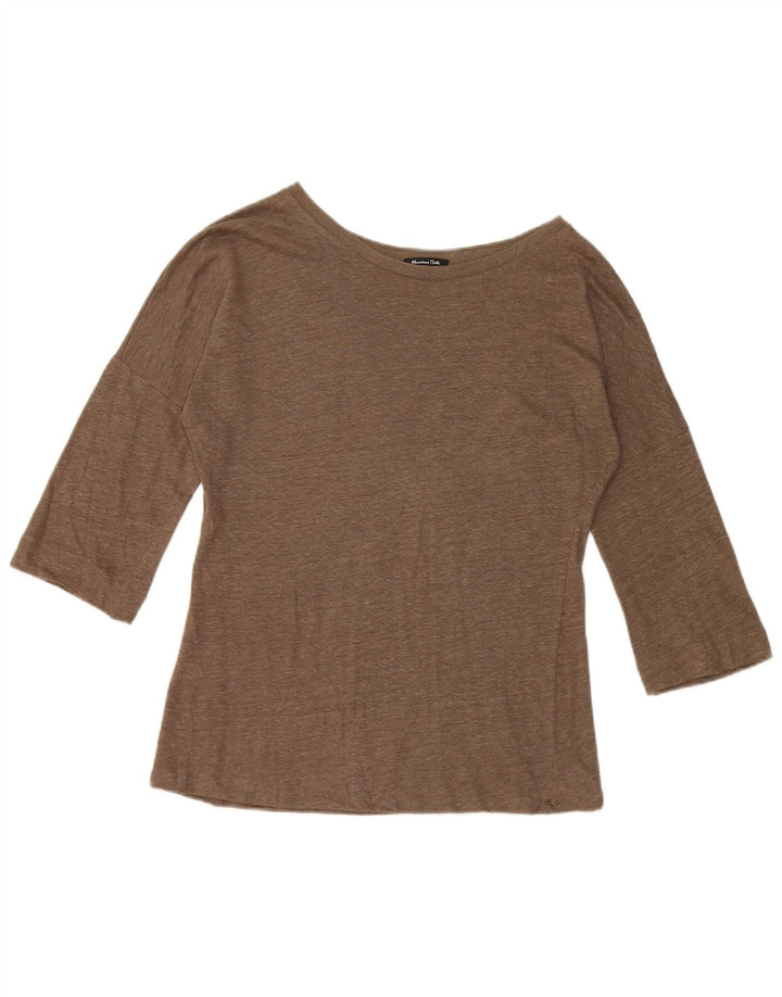Massimo Dutti Top pentru femei cu mâneci 3/4 UK 10 Small Khaki