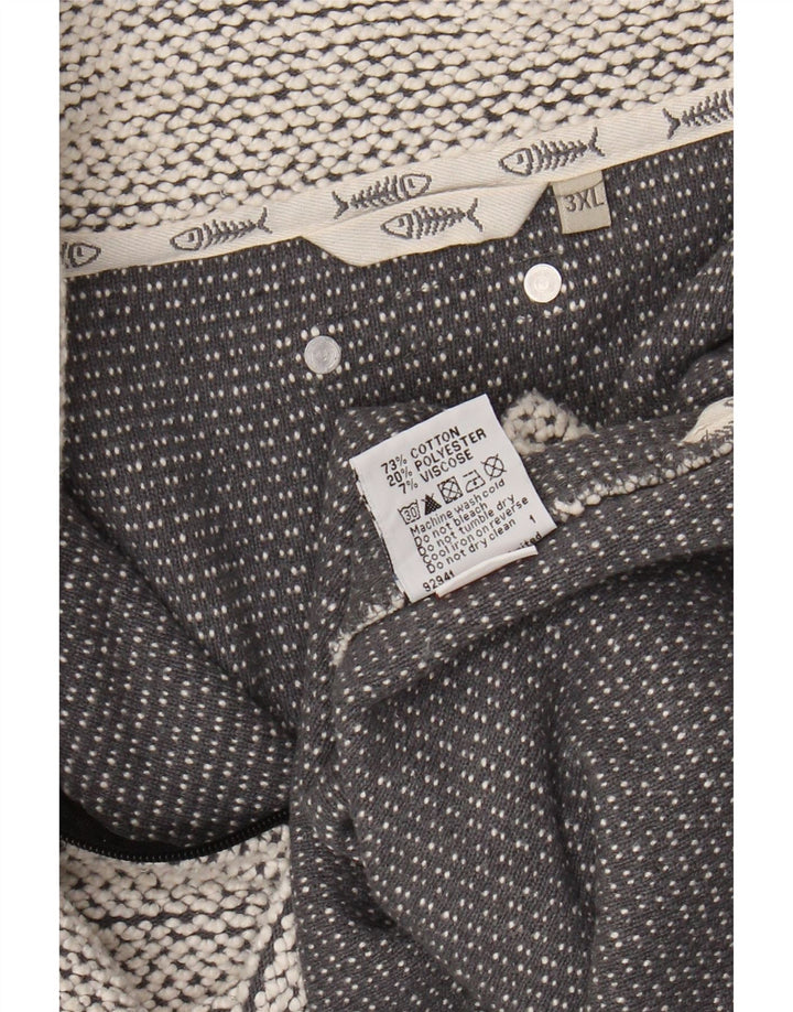 WEIRD FISH Hanorac cu fermoar pentru bărbați, bumbac gri 3XL