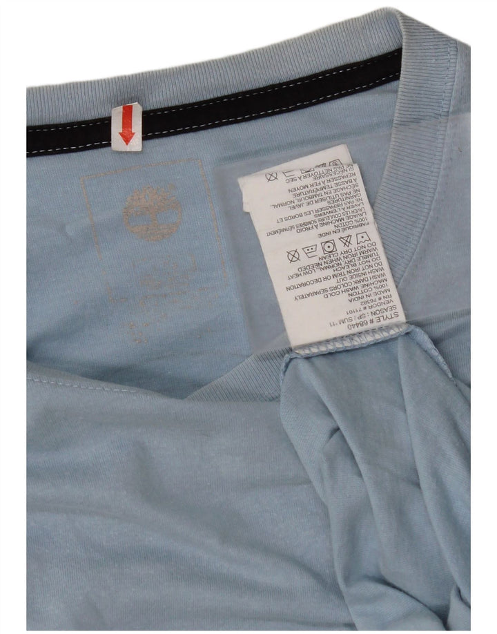 TIMBERLAND Tricou grafic pentru bărbați Top mediu albastru bumbac