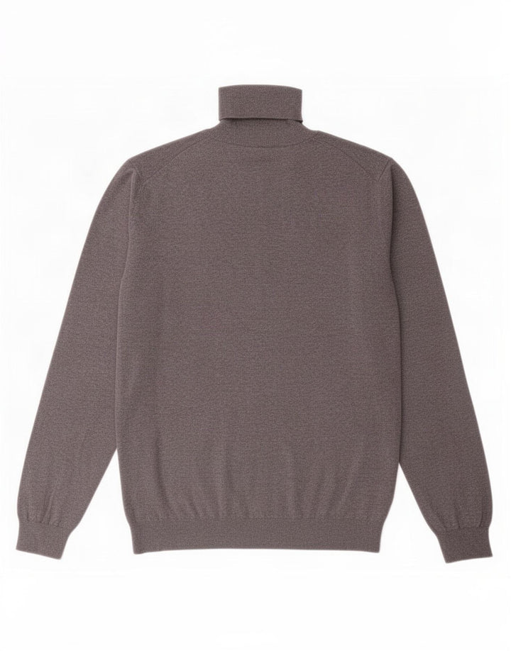 Massimo Dutti Pulover pentru bărbați cu gât rulat, mare, gri bumbac