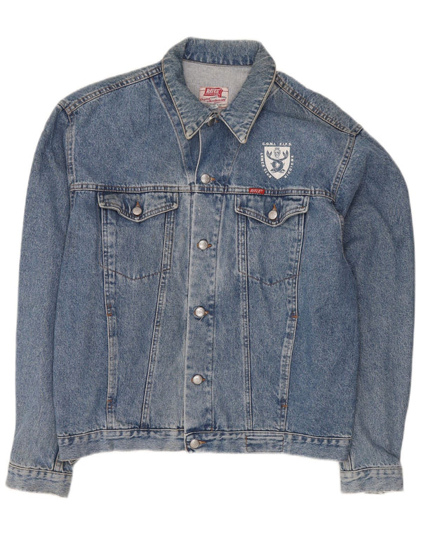 Jachetă de blugi grafică pentru bărbați Rifle UK 44 2XL Albastru Retro
