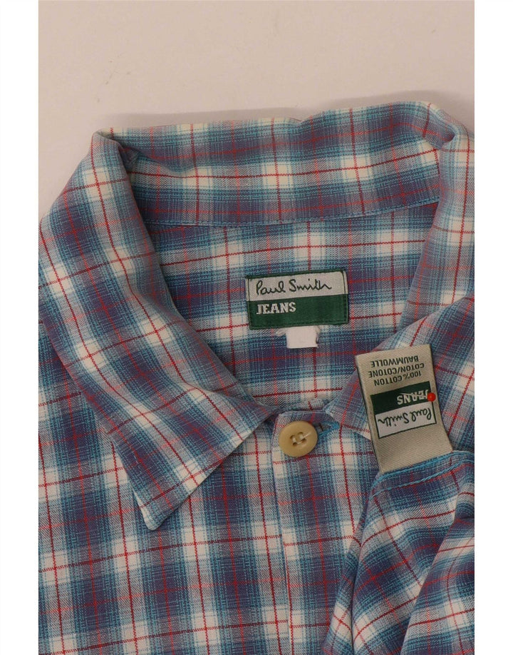 Cămașă cu mânecă scurtă pentru bărbați Paul Smith, bumbac cu carouri albastre mari